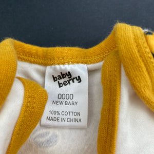 unisex Baby Berry, cotton bodysuit / romper, bees, EUC, size 0000,  