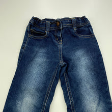 Load image into Gallery viewer, Girls Target, blue stretch denim jeans, adjustable, Inside leg: 36cm, GUC, size 3,  