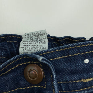 Girls Target, blue stretch denim jeans, adjustable, Inside leg: 36cm, GUC, size 3,  