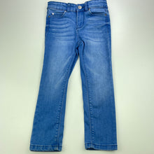 Load image into Gallery viewer, Girls Target, blue stretch denim jeans, adjustable, Inside leg: 40cm, GUC, size 4,  