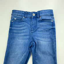 Load image into Gallery viewer, Girls Target, blue stretch denim jeans, adjustable, Inside leg: 40cm, GUC, size 4,  