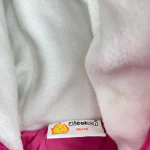 Girls aicoken, pink hooded jacket / coat, armpit to armpit: 31cm, FUC, size 0-1,  
