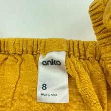 Load image into Gallery viewer, Girls Anko, mustard cotton summer top, EUC, size 8,  