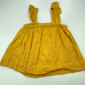 Girls Anko, mustard cotton summer top, EUC, size 8,  