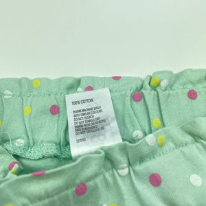 Girls Kids & Co, green cotton shorts, elasticated, EUC, size 6,  
