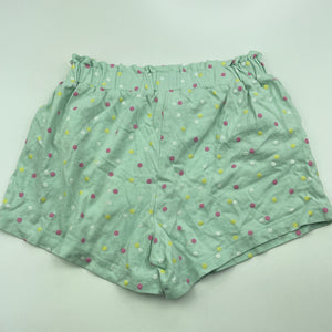 Girls Kids & Co, green cotton shorts, elasticated, EUC, size 6,  