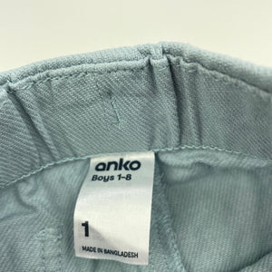 Boys Anko, blue cotton shorts, elasticated, EUC, size 1,  