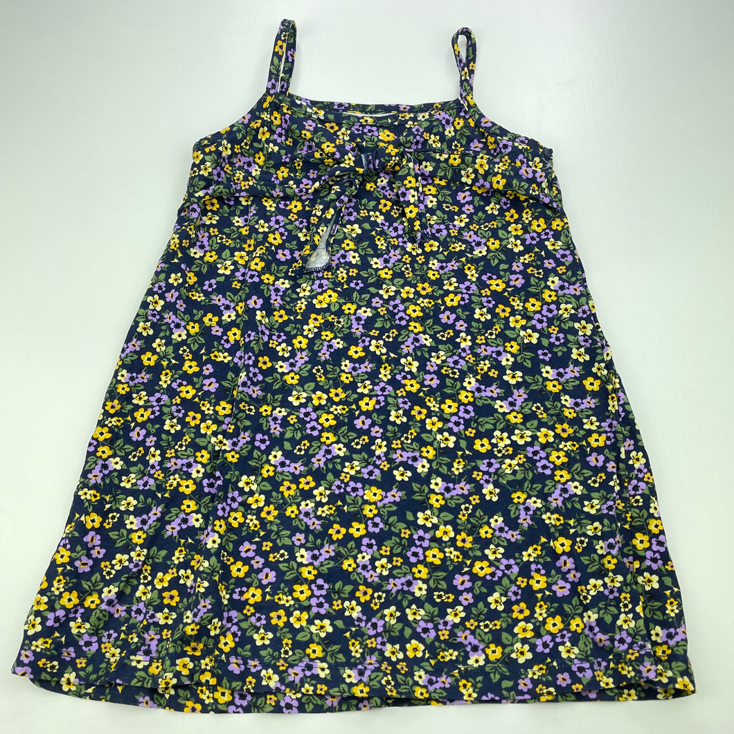 Girls Mango, floral cotton casual summer dress, EUC, size 3, L: 50cm