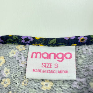 Girls Mango, floral cotton casual summer dress, EUC, size 3, L: 50cm