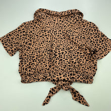 Load image into Gallery viewer, Girls KID, leopard print lightweight tie front top, EUC, size 10,  