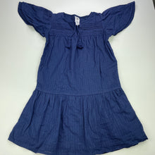 Load image into Gallery viewer, Girls H&amp;T, navy lightweight cotton dress, EUC, size 7, L: 62cm