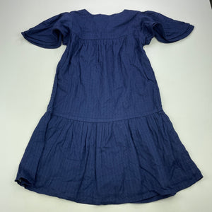 Girls H&T, navy lightweight cotton dress, EUC, size 7, L: 62cm