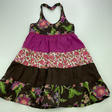 Girls Pinky, lightweight halter-neck dress, pilling, FUC, size 4, L: 52cm