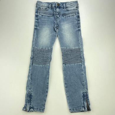 Girls Witchery, blue stretch denim biker jeans, adjustable, Inside leg: 50cm, GUC, size 6,  