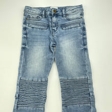 Load image into Gallery viewer, Girls Witchery, blue stretch denim biker jeans, adjustable, Inside leg: 50cm, GUC, size 6,  