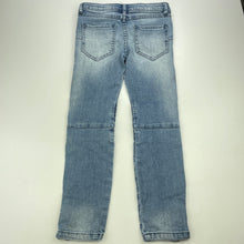 Load image into Gallery viewer, Girls Witchery, blue stretch denim biker jeans, adjustable, Inside leg: 50cm, GUC, size 6,  