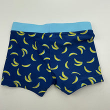 Load image into Gallery viewer, Boys Target, blue swim shorts, elasticated, bananas, EUC, size 0,  