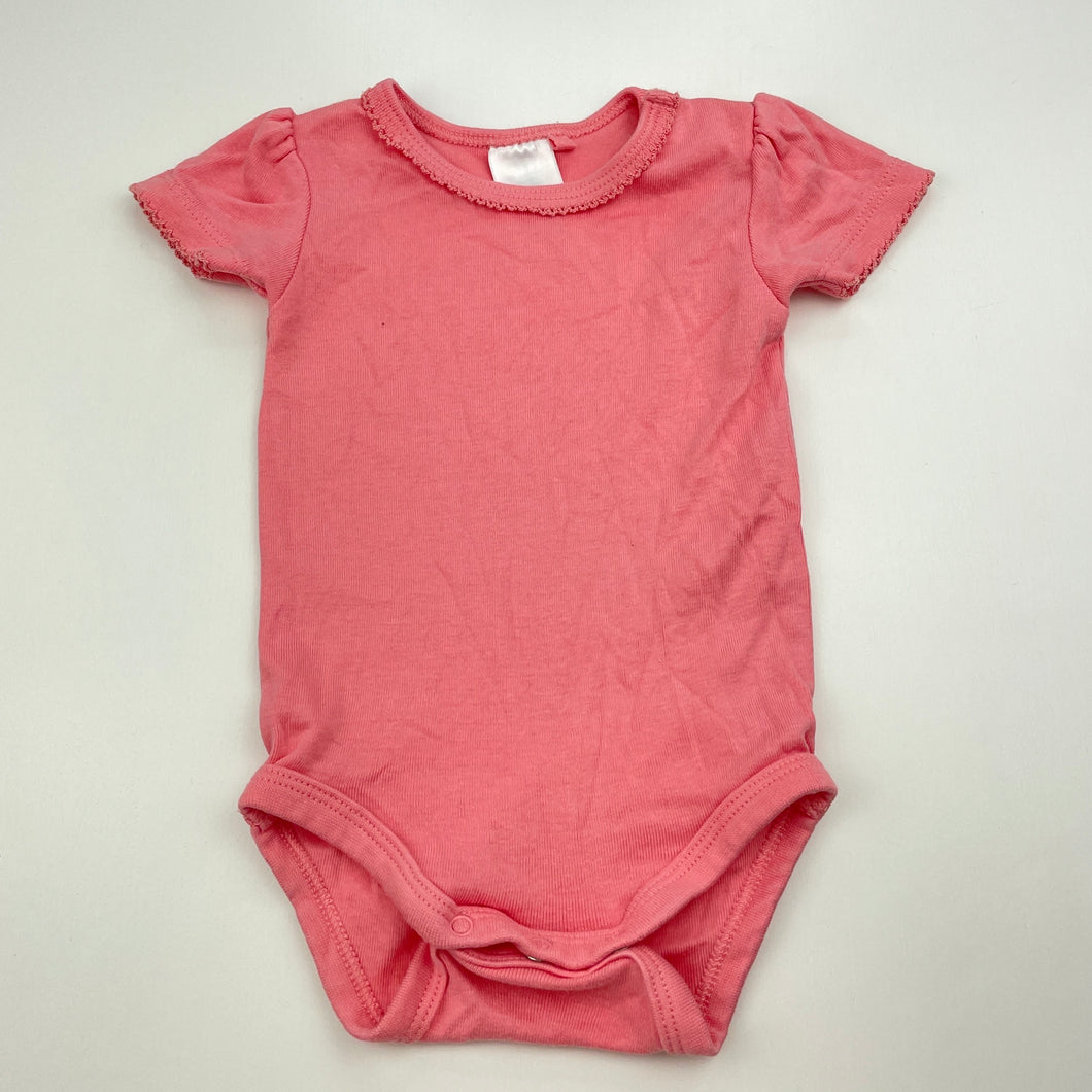Girls Target, pink cotton bodysuit / romper, EUC, size 000,  
