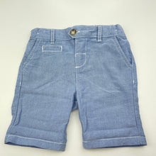 Load image into Gallery viewer, Boys Dymples, blue cotton shorts, adjustable, EUC, size 0,  