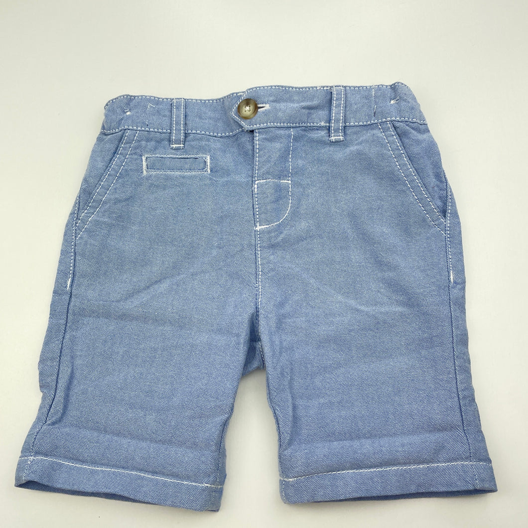 Boys Dymples, blue cotton shorts, adjustable, EUC, size 0,  