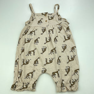 Girls Dymples, cotton summer romper, cheetahs, GUC, size 0,  