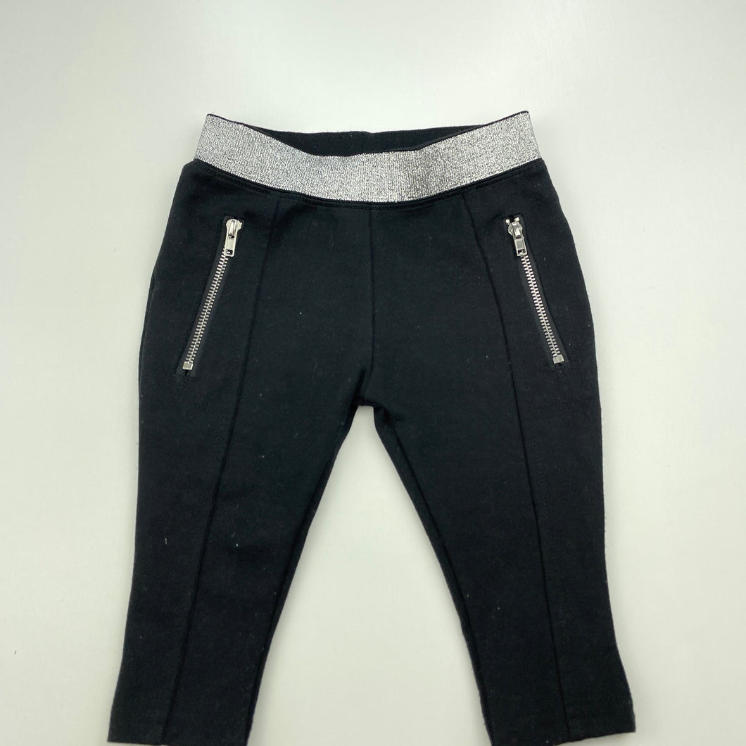Girls Dymples, black pants / bottom, elasticated, GUC, size 00,  