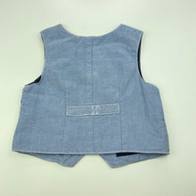 Load image into Gallery viewer, Boys Dymples, blue cotton waistcoat / vest, EUC, size 0,  