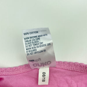 Girls Anko, pink cotton t-shirt top, GUC, size 000,  
