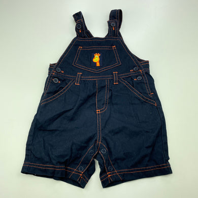 Boys Target, navy cotton overalls / shortalls, EUC, size 0,  