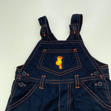 Load image into Gallery viewer, Boys Target, navy cotton overalls / shortalls, EUC, size 0,  