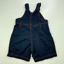 Load image into Gallery viewer, Boys Target, navy cotton overalls / shortalls, EUC, size 0,  