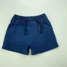 Load image into Gallery viewer, unisex Kids &amp; Co, stretch knit denim shorts, elasticated, EUC, size 000,  