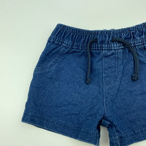 unisex Kids & Co, stretch knit denim shorts, elasticated, EUC, size 000,  