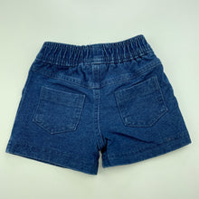 Load image into Gallery viewer, unisex Kids &amp; Co, stretch knit denim shorts, elasticated, EUC, size 000,  