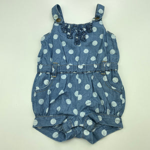 Girls Target, chambray cotton summer romper, EUC, size 000,  