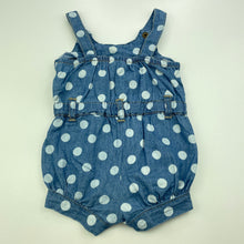Load image into Gallery viewer, Girls Target, chambray cotton summer romper, EUC, size 000,  