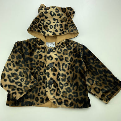 Girls OZI VARMINTS, leopard print lightweight hooded jacket, EUC, size 00,  