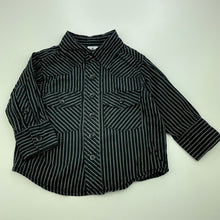 Load image into Gallery viewer, Boys H&amp;T, black cotton long sleeve shirt, EUC, size 1,  