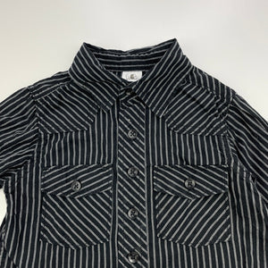 Boys H&T, black cotton long sleeve shirt, EUC, size 1,  