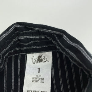 Boys H&T, black cotton long sleeve shirt, EUC, size 1,  