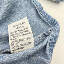 Load image into Gallery viewer, Girls Dymples, chambray cotton long sleeve top, L: 34cm, small marks on back, FUC, size 00,  
