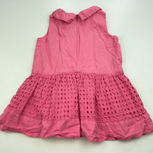 Load image into Gallery viewer, Girls Target, lined pink cotton casual long top, L: 40cm, GUC, size 1,  