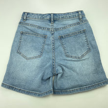 Load image into Gallery viewer, Girls Tilii, high waist stretch denim shorts, adjustable, EUC, size 10,  