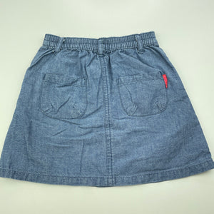 Girls La Copagnie Des Petites, chambray cotton skirt, elasticated, L: 28cm, GUC, size 4,  