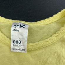 Load image into Gallery viewer, Girls Anko, yellow cotton t-shirt / top, GUC, size 000,  