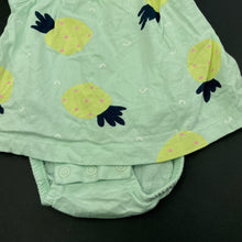 Load image into Gallery viewer, Girls Anko, mint cotton summer romper, pineapples, EUC, size 0000,  