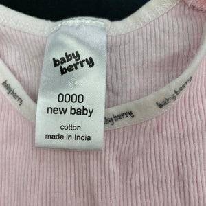 Girls Baby Berry, ribbed cotton singletsuit / romper, GUC, size 0000,  