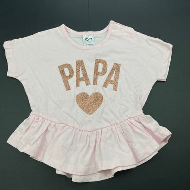 Girls Baby Berry, pink cotton peplum top, FUC, size 1,  