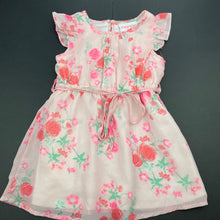 Load image into Gallery viewer, Girls Mango, lined lightweight floral party dress, FUC, size 1, L: 44cm
