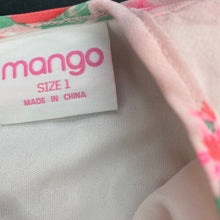 Load image into Gallery viewer, Girls Mango, lined lightweight floral party dress, FUC, size 1, L: 44cm